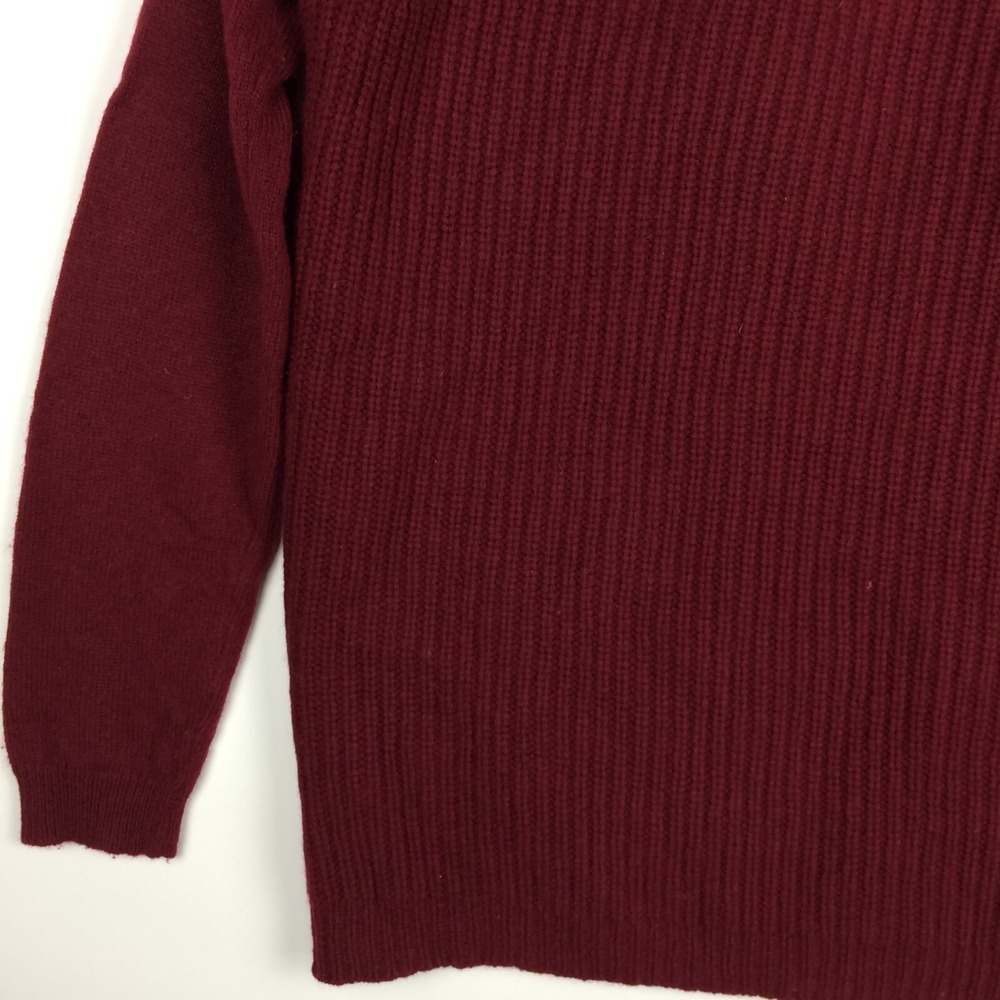 J Crew Sweater Womens Small Wool Burgundy Open Front Pockets Holidays Oversize‎ - Picture 14 of 16